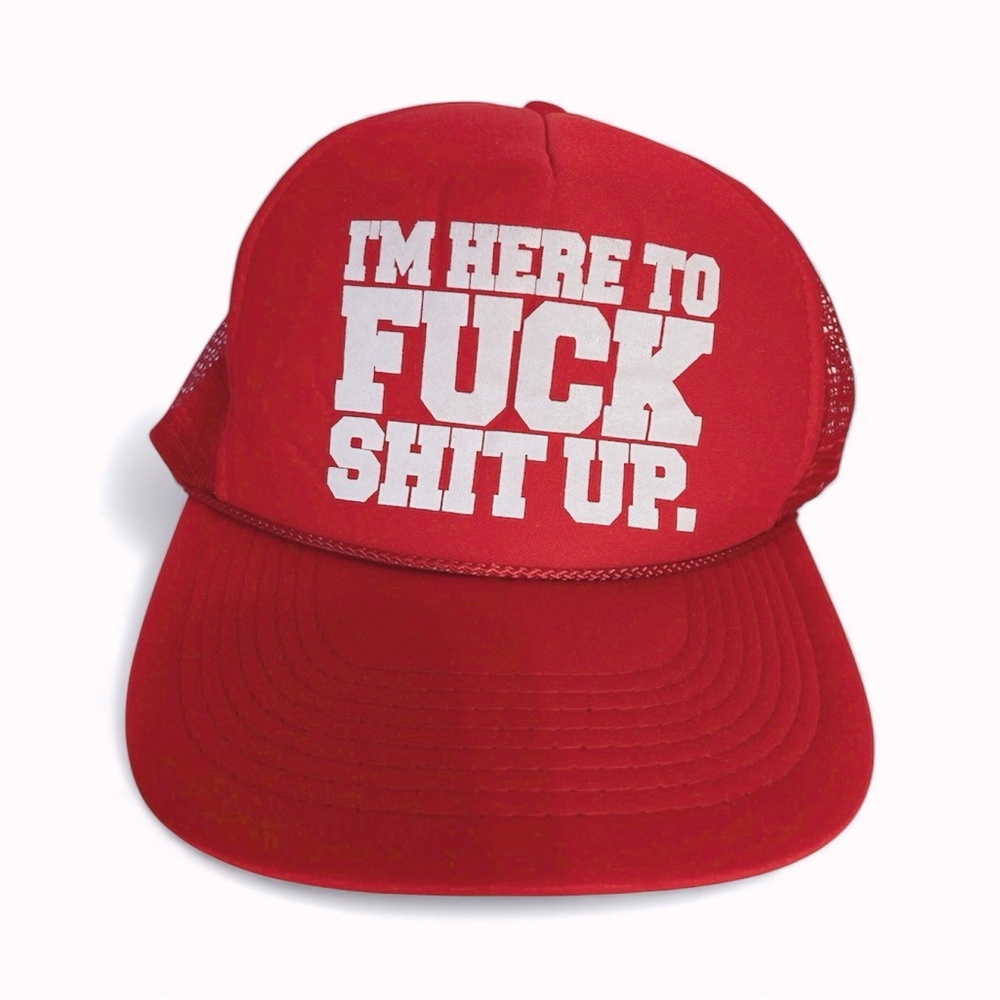 OTTO Collection Red Mesh Snap Back Trucker Hat